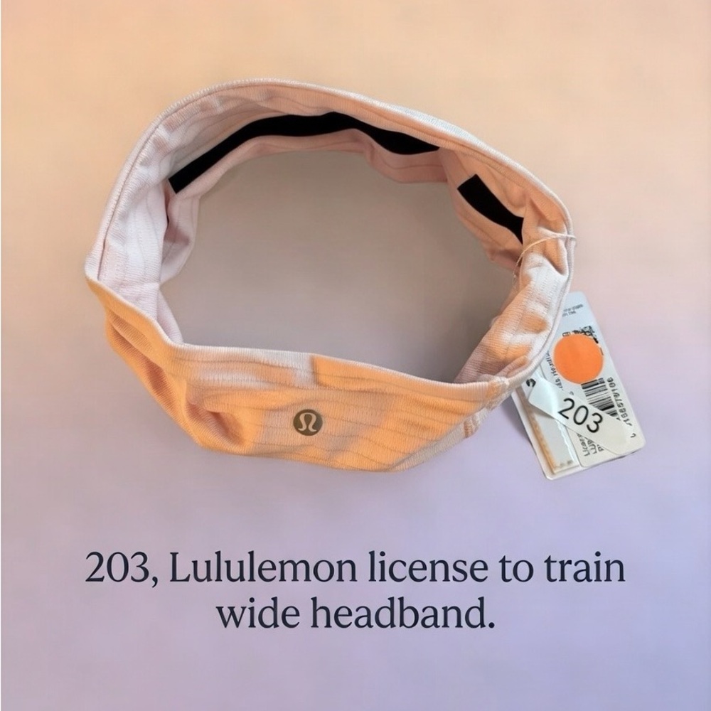 203, NWT Lululemon Light Pink Wide Headband